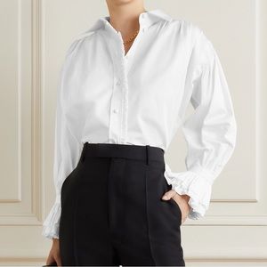 KHAITE NWT Vanina Pleated Ruffle Blouse